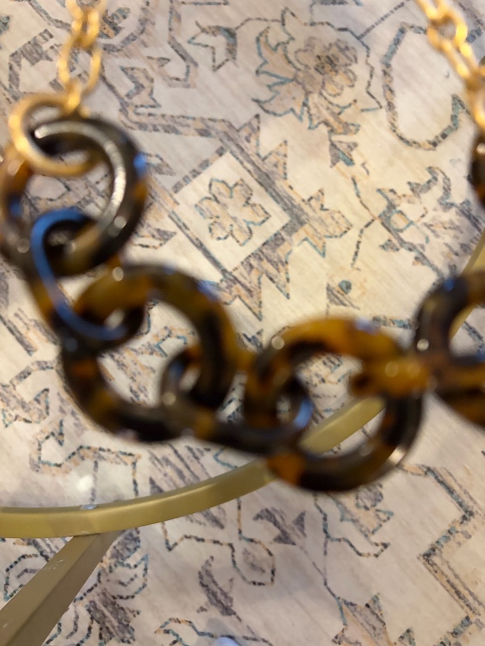 J.CREW Lucite Tortoise Shell Link Necklace - Picture 4 of 6